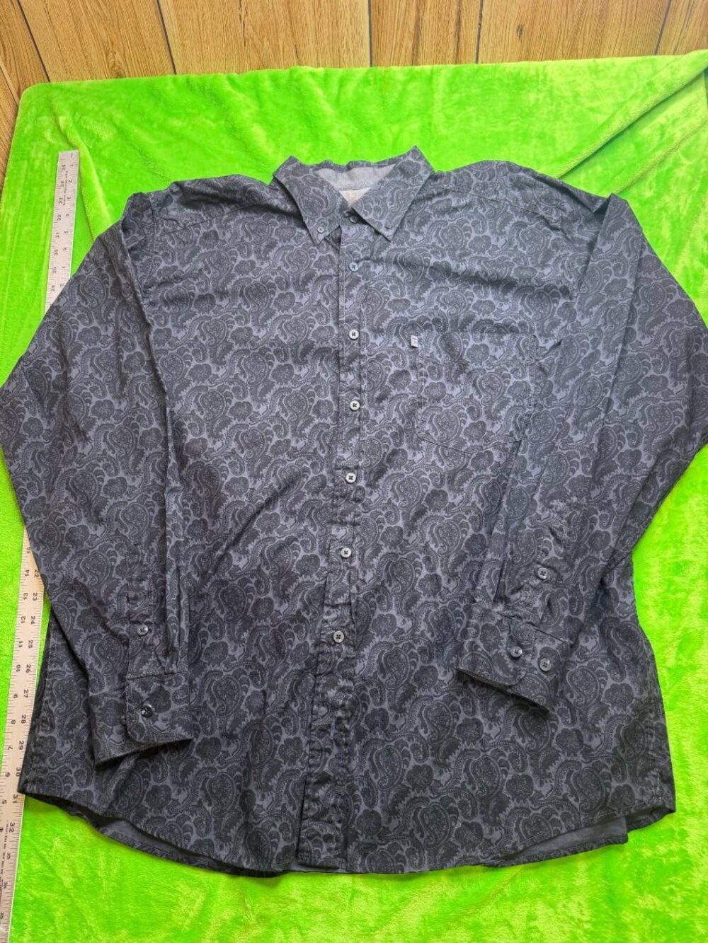 Panhandle XL Black Paisley Long Sleeve Button-Up Shirt Tuf Cooper